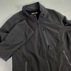 Kirkland Signature Mens Softshell Jacket Black Full Zip Fleece Lined XL
